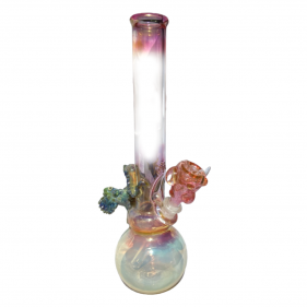 Grinder Glass 'Iguana Double Bubble' mit Gold Fume