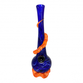 Noble Glass Medium Softglas Bong mit Wrap Blau-Orange