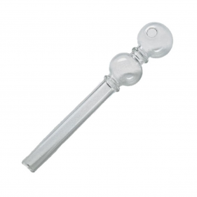 Ölpfeife aus Glas mit zwei Kugeln