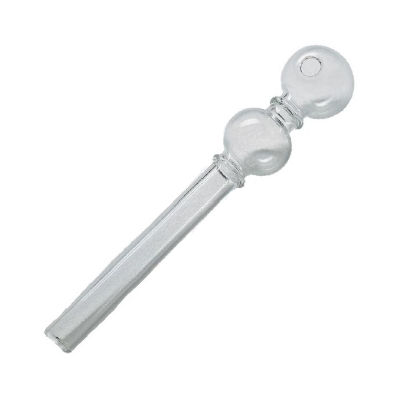 Ölpfeife aus Glas mit zwei Kugeln