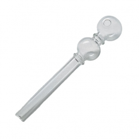 Ölpfeife aus Glas mit zwei Kugeln