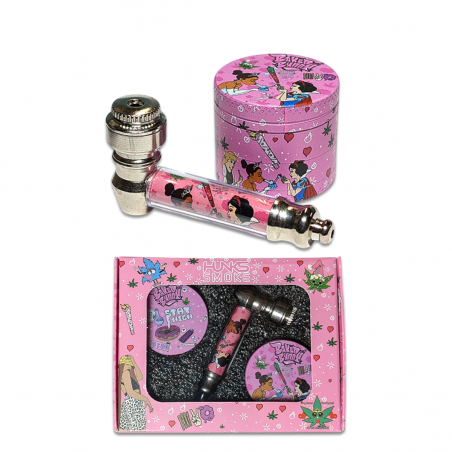 Metall-Grinder und Pfeife im Set