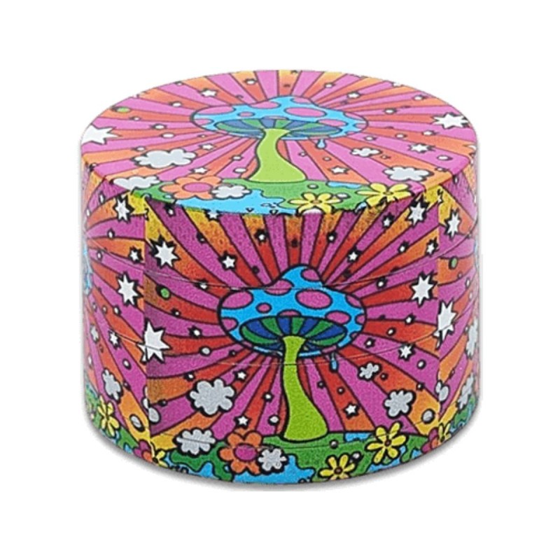 'Psychedelic Mushroom' Aluminium Grinder 4-teilig