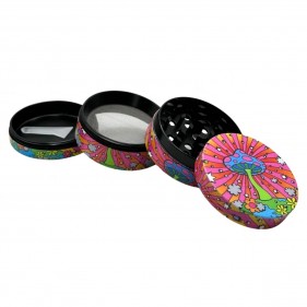 'Psychedelic Mushroom' Aluminium Grinder 4-teilig