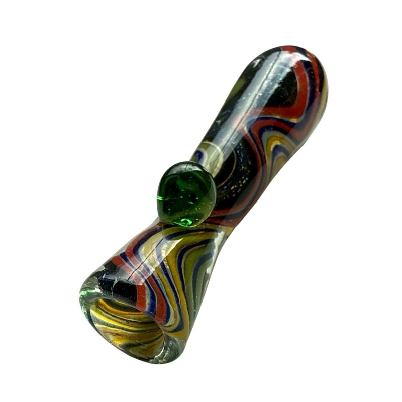 Gefärbtes Glas Chillum 8cm