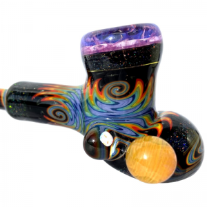 KitKanzGlass 'Rainbow Hammer' Glaspfeife mit Opal
