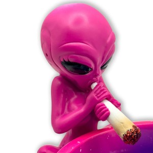 Alien mit Joint Aschenbecher Pink