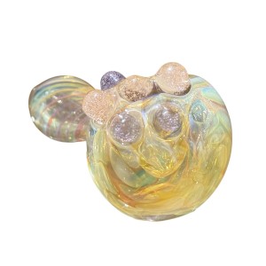 Glaspfeife mit Rhomboidmuster Gold-Gelb