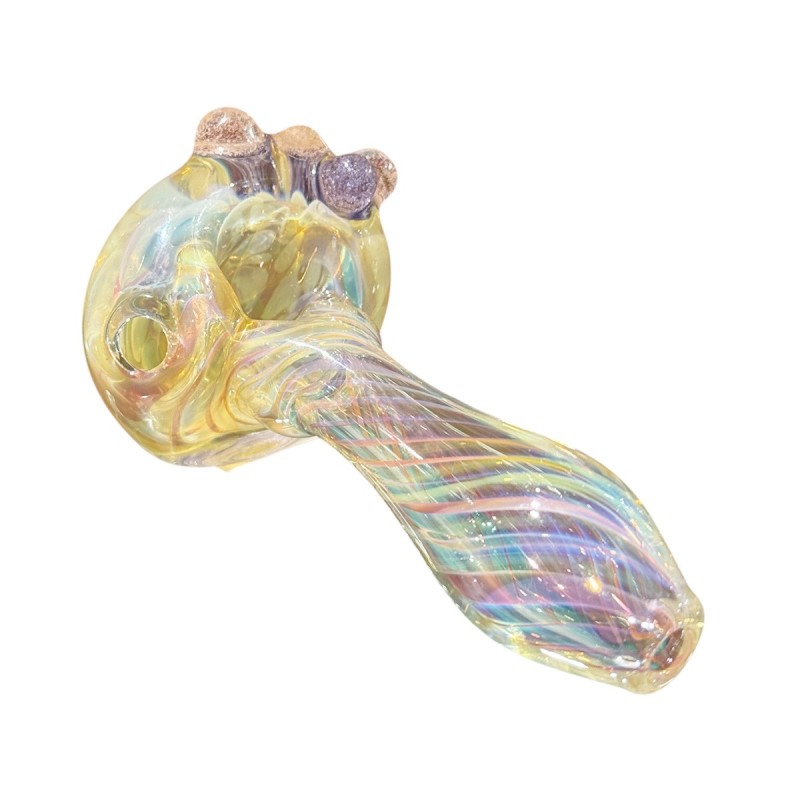 Glaspfeife mit Rhomboidmuster Gold-Gelb