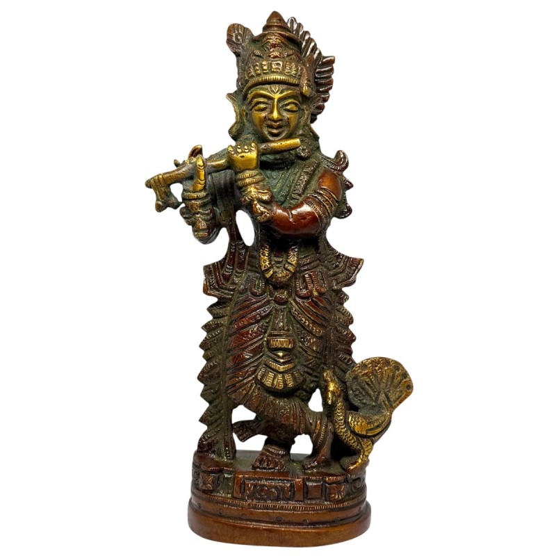 Krishna Messing Statue 20cm - Online Bestellen - 420 Queenz