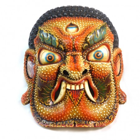 Dreiäugiger Dämon Handgeschnitzte Holzmaske