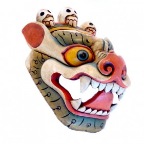 Wächterlöwe Handgeschnitzte Holzmaske