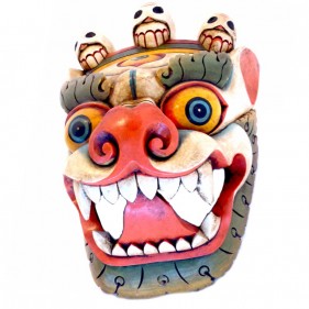 Wächterlöwe Handgeschnitzte Holzmaske