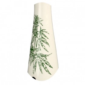 Hollandbong Keramikbong mit Blattaufdruck