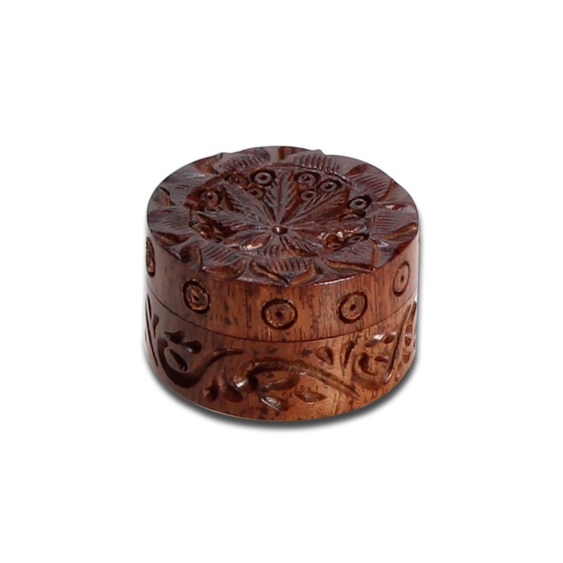 'Leaf' Geschnitzter Rosenholz Grinder 2-teilig