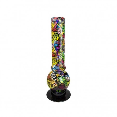 Acrylbong Graffiti Gelb