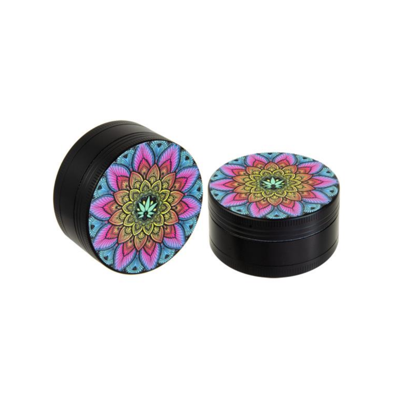 Mandala Aluminium Grinder mit 3D Print 3-teilig
