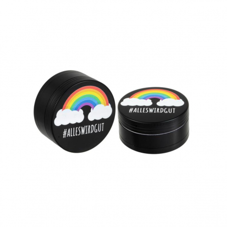 'Alles Wird Gut' Aluminium Grinder mit 3D Print 3-teilig