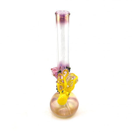 Grinder Glass 'Canary Yellow Octopus' mit 22K Gold Fume