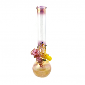 Grinder Glass 'Canary Yellow Octopus' mit 22K Gold Fume