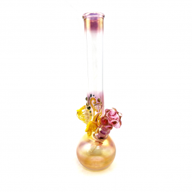Grinder Glass 'Canary Yellow Octopus' mit 22K Gold Fume