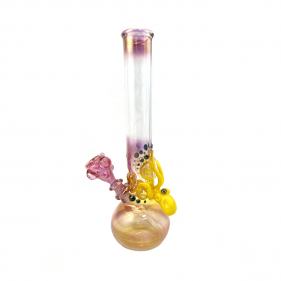 Grinder Glass 'Canary Yellow Octopus' mit 22K Gold Fume