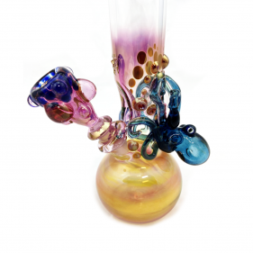 Grinder Glass 'Blue Stardust Octopus' mit 22K Gold Fume