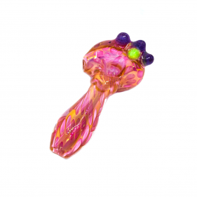 Bukurs Glass Glaspfeife mit Tropfenmuster Pink