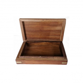 Holz Box mit Messing-Intarsien