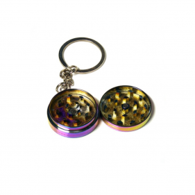 Regenbogen Schlüsselanhänger Aluminium Grinder 2-teilig