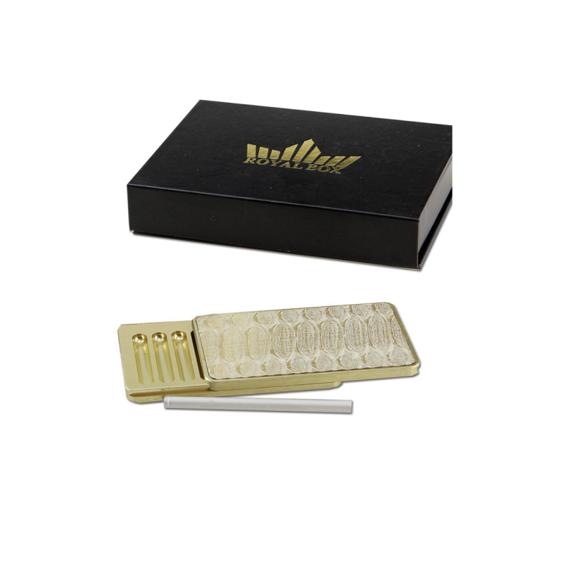 Royal Box Python Schnupf-Set mit Ziehröhrchen Gold