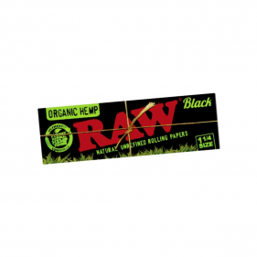 RAW Black Organic Hemp 1 1/4 Size Rolling Papers