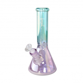 BlackLeaf Borosilikatglas Bong mit Regenbogenschimmer