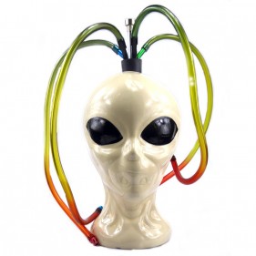 Alien Kopf (4 Wege) Keramikbong