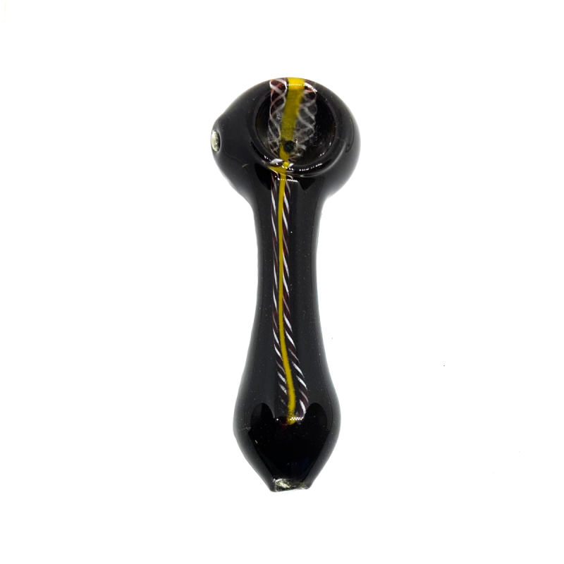 Löffelpfeife aus Glas Schwarz