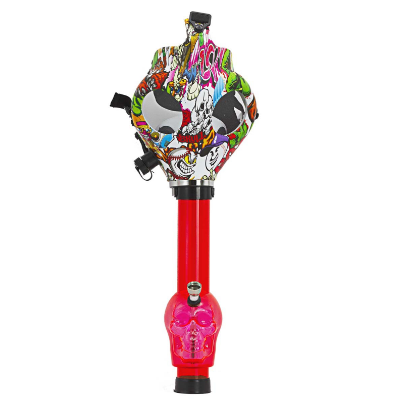 Comic Gasmaske mit Acrylbong