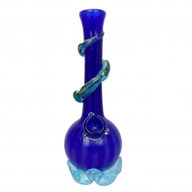Noble Glass Texturierte Softglas Bong mit Dichro Wrap Blau