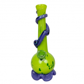 Noble Glass Texturierte Softglas Bong mit Dichro Wrap Grün